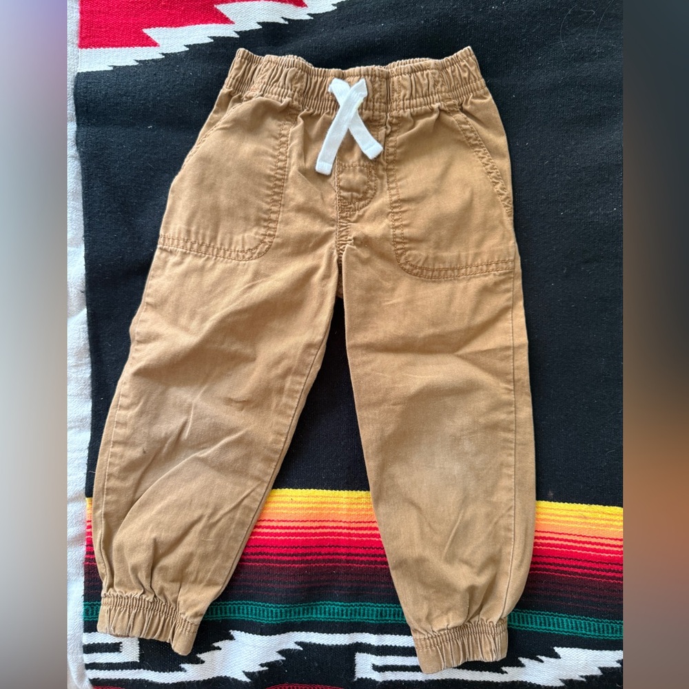 Simple Kids Brown Joggers with Elastic Waist